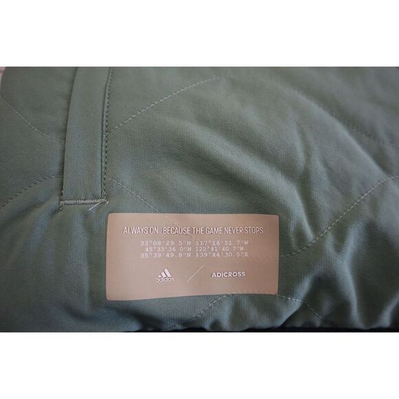 Adidas HF9105 Men Sz M Natural Green/Cream Adicross Reversible Sherpa Jacket - Picture 7 of 16